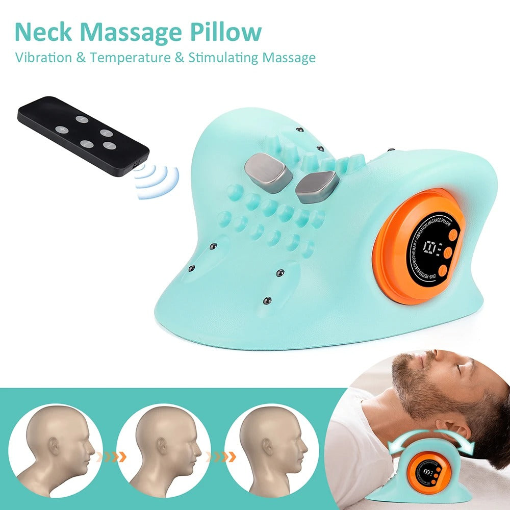 Electric Neck Cervical Massager – Ergonomic Vibration & Kneading Massage Pillow with Neck Support, Gift For Mother's Day 2025