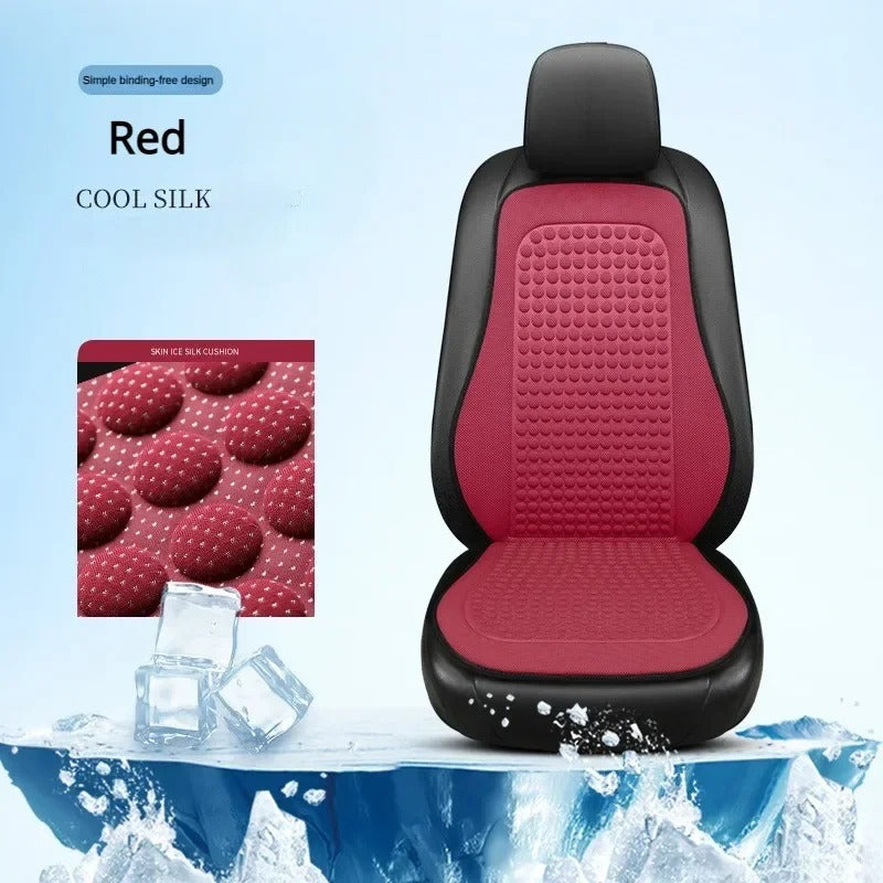 Ice Silk Car Seat Cushion – Breathable Universal Seat Cover with Memory Foam Padding - Delicate Leather