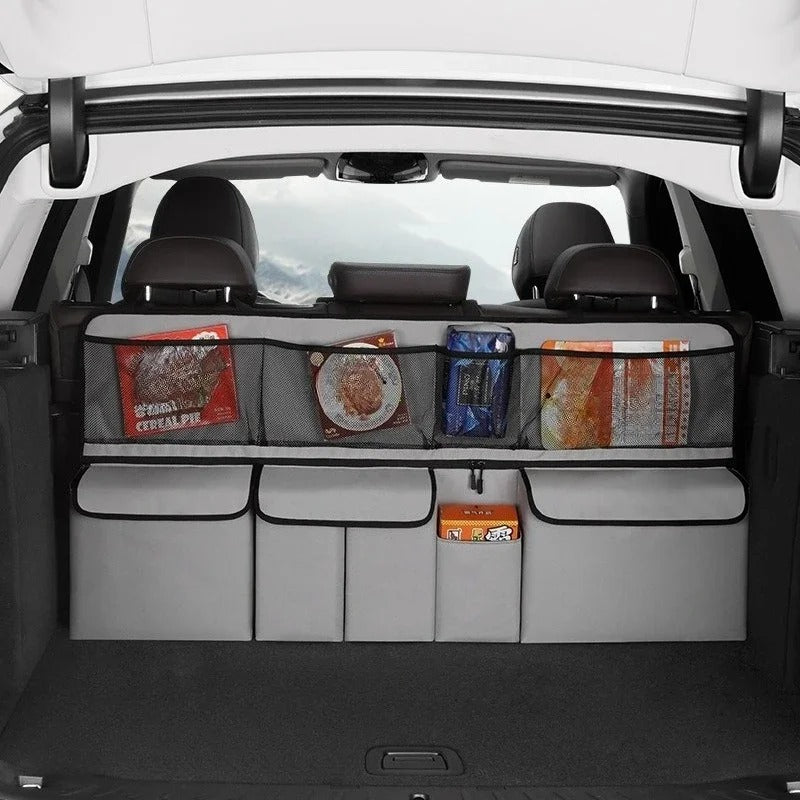 Foldable Car Trunk Organizer – Universal Hanging Storage Bag with Multi-Pocket Design, Oxford Cloth - Delicate Leather