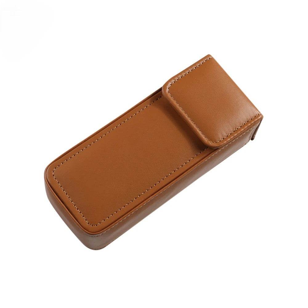 High-Quality Large Capacity Soft Leather Flap Glasses Case, Myopia Glasses, Sunglasses Box, Portable Travel Glasses Storage Box