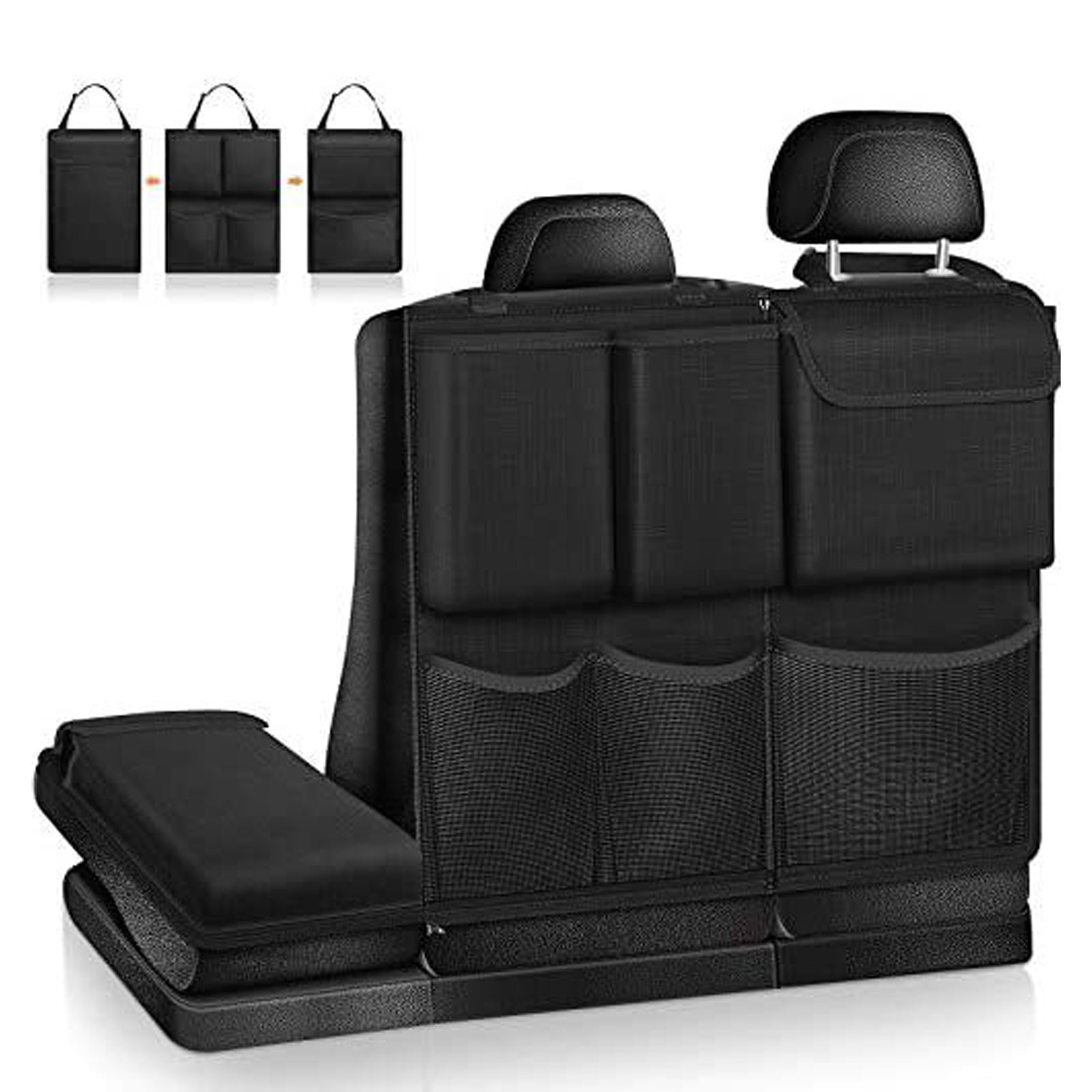 Auto Storage Organizer Car Trunk Bag - Universal Large Capacity Backseat Storage Bag with Cargo Holder Pocket - Delicate Leather