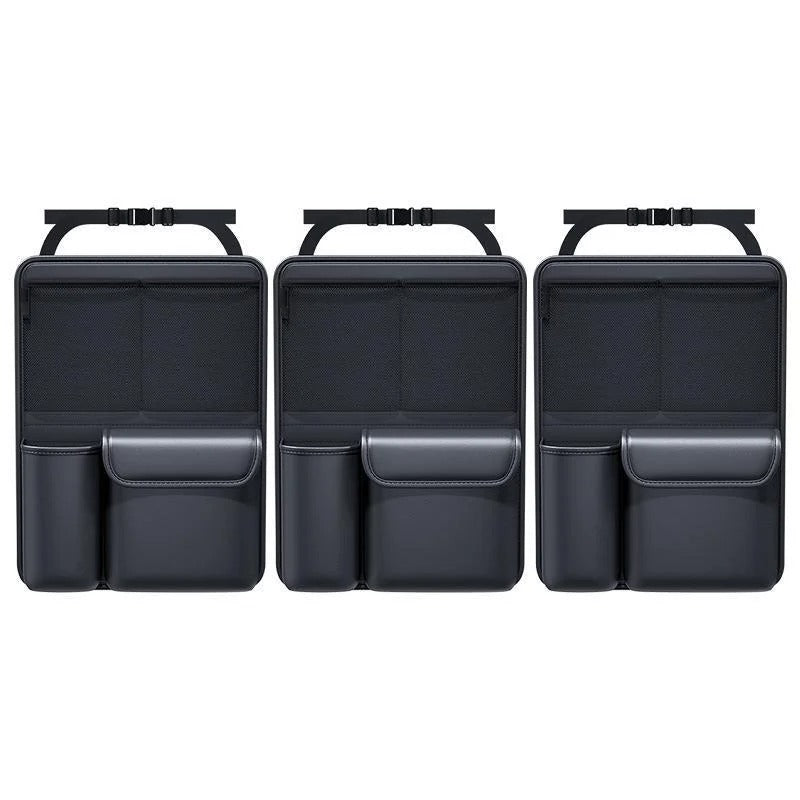 Car Trunk Leather Storage Bag Foldable Car Seat Back Tools Organizer - Delicate Leather
