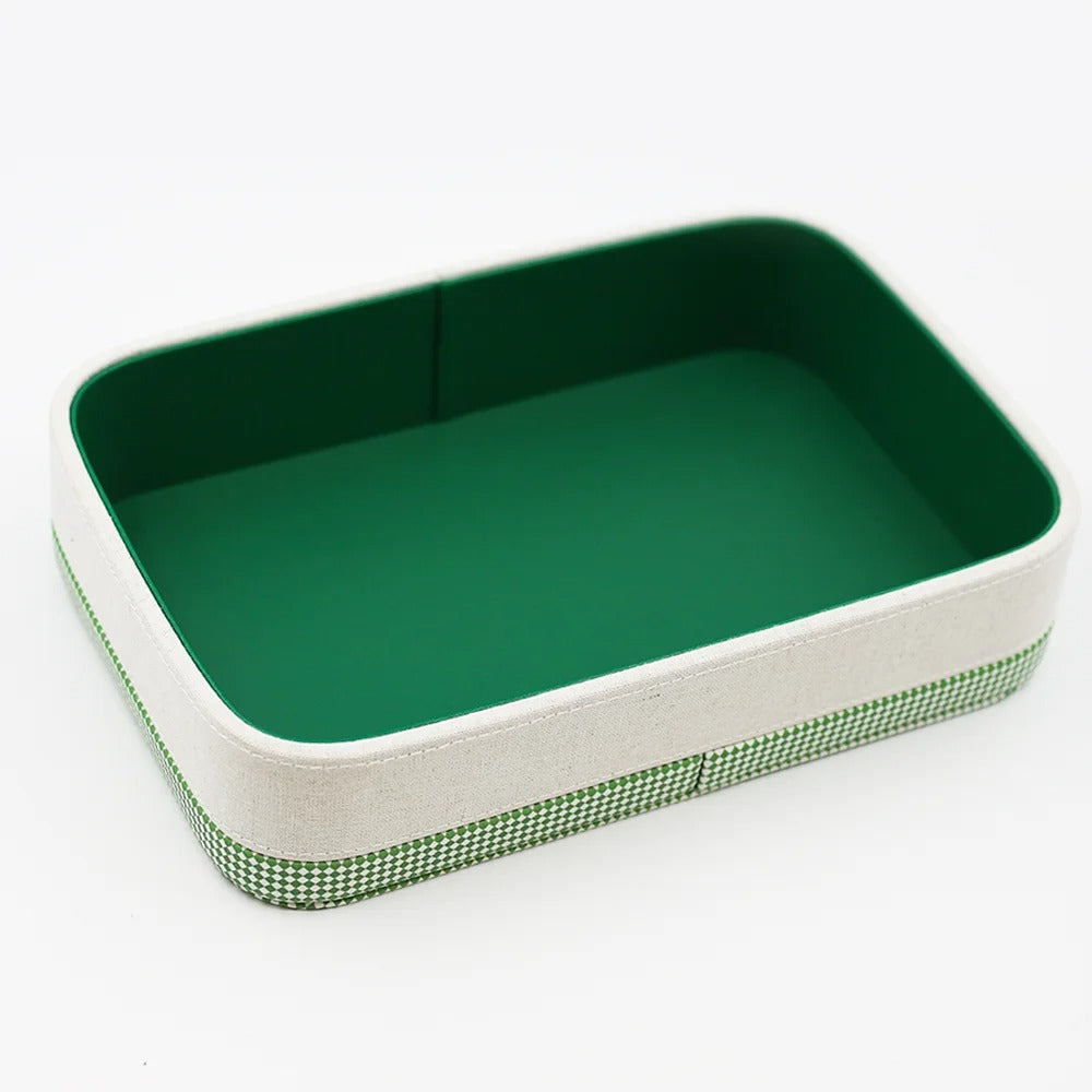 Large Capacity Jewelry Storage Box Tray - PU Leather Display Case, Office Supplies Tabletop Stationery Organizer - Delicate Leather