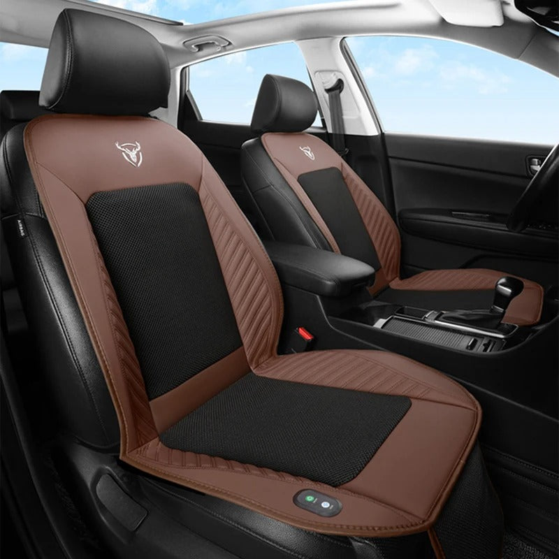 12V Ventilated Car Seat Cushion – Cooling & Massage Function with Built-In Fans for Summer Driving Comfort - Delicate Leather