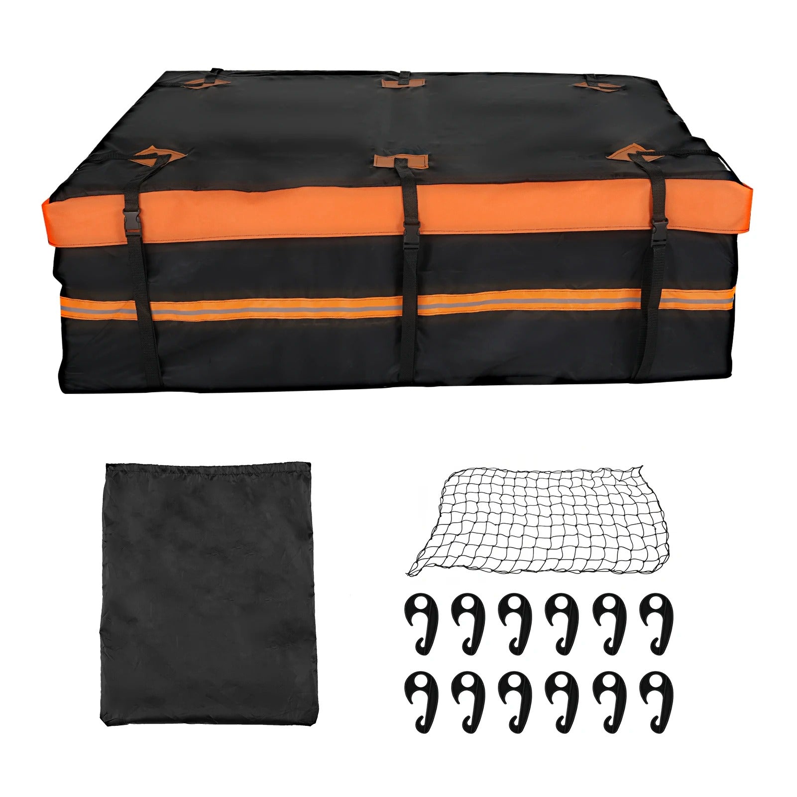 800D Waterproof Cargo Bag Car Roof Cargo Carrier Universal Luggage Bag Storage Cube Bag 20 Cubic Feet for All Cars with Rack - Delicate Leather