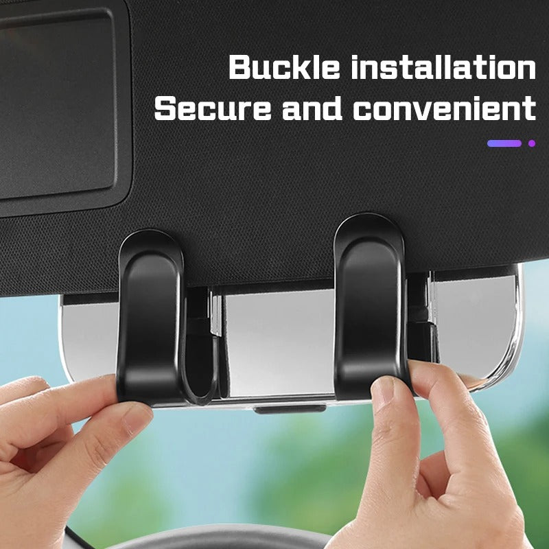 Universal Car Sun Visor Glasses Holder – ABS Sunglasses Storage Box with Soft Lining - Delicate Leather