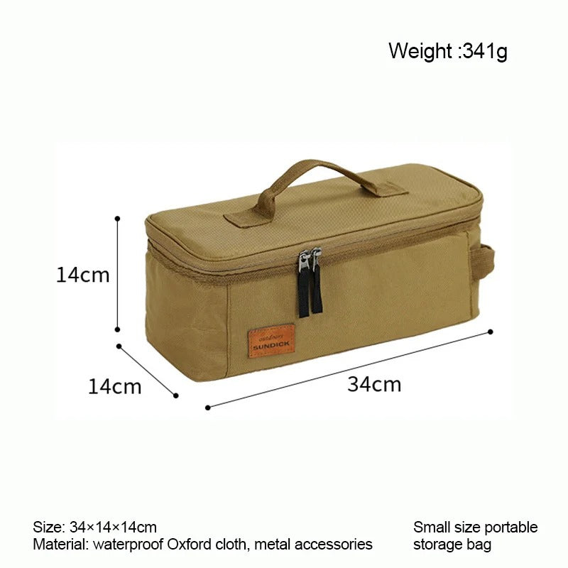 Camping Storage Bag Portable Oxford Cloth Large Capacity Gas Stove Canister Pot Carry Bag Storage Sack Picnic Basket Bag - Delicate Leather