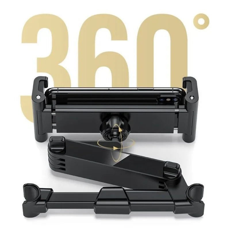 Universal Car Back Seat Headrest Mount - 360° Rotation Phone & Tablet Holder for 12.9" Devices - Delicate Leather