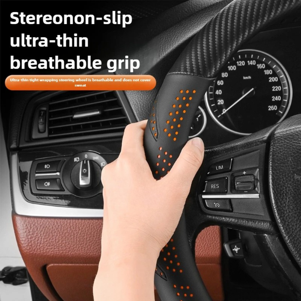 Universal Car Steering Wheel Cover – Anti-Slip, Protective Handle Cover, Compatible with Renault Models - Delicate Leather