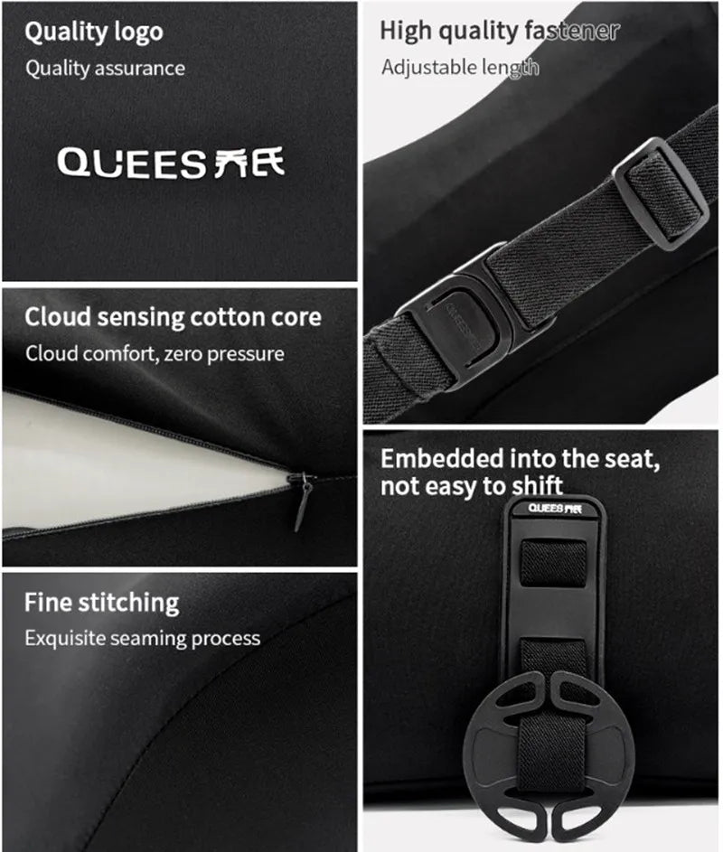 Universal Car Lumbar Support & Neck Pillow Set – Memory Foam Waist Cushion with Removable Washable Cover - Delicate Leather