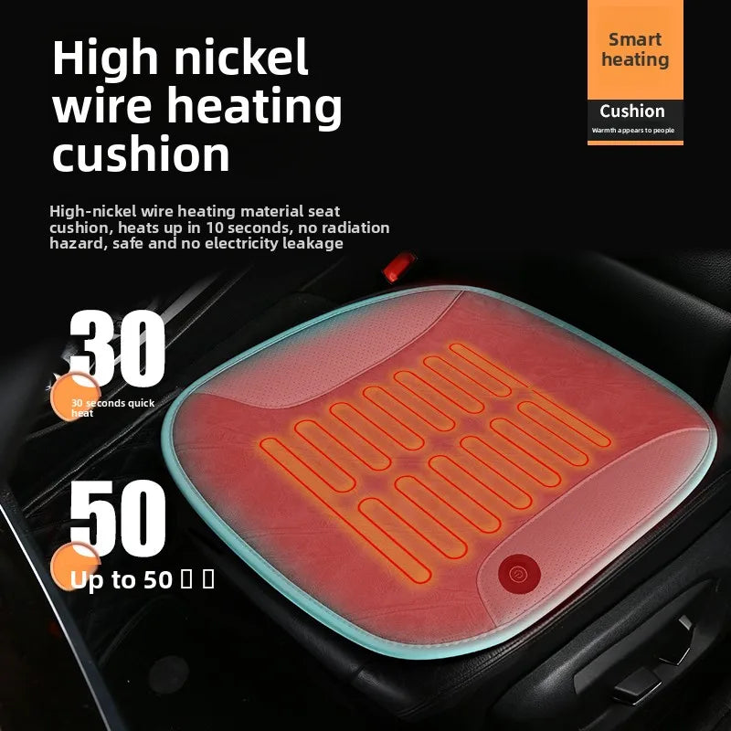 Winter Heated Car Seat Cover – USB 5V Electric Heating Cushion, Warmer Pad for Cars - Delicate Leather
