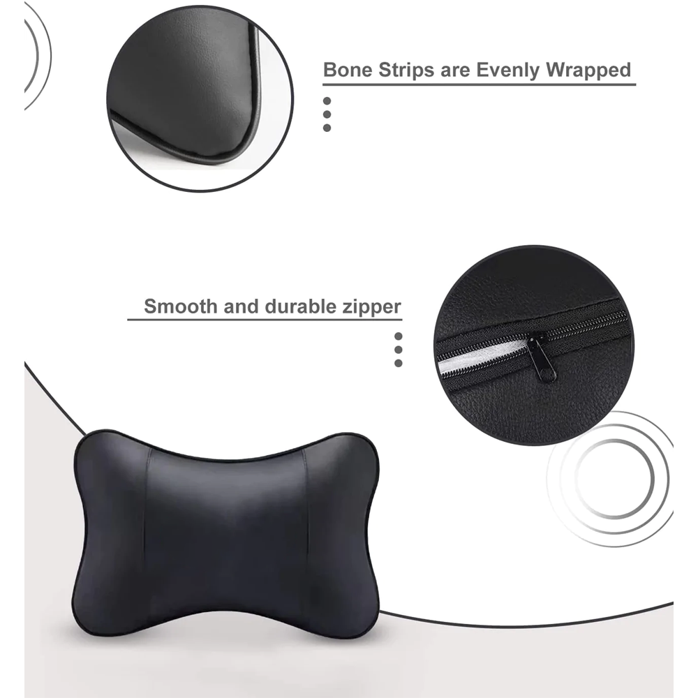 Thickened Foam Car Neck Pillow, Custom-Fit For Infiniti, Soft Leather Headrest (2 Pieces) for Driving Home Office DLIN245 - Delicate Leather