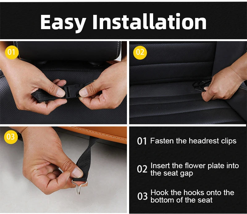 Backseat Organizer With Tablet Holder PU Leather, Custom Fit For Your Cars, Backseat Car Organizer, Car Seat Back Protectors Kick With Foldable Table Tray Car Seat Organizer, Car Accessories (SP4)