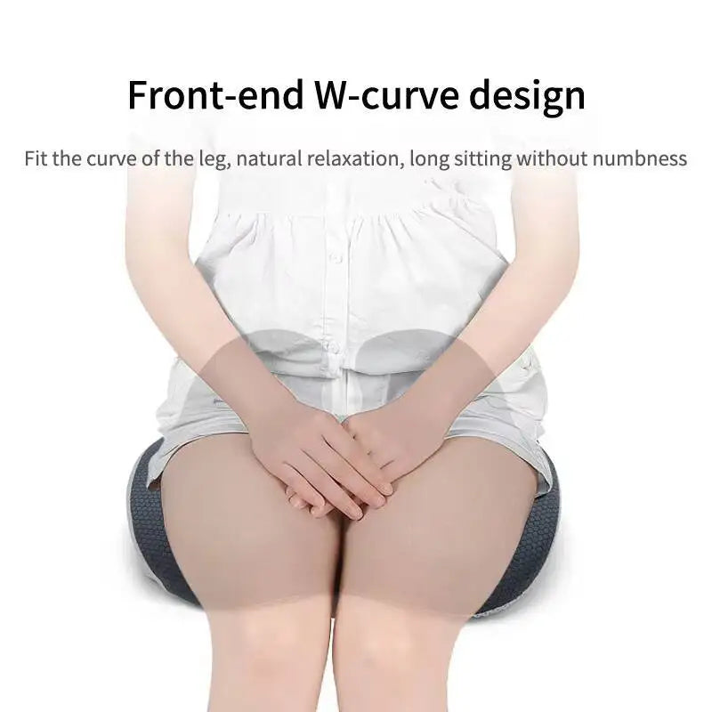 Memory Foam Seat Cushion – Non-Slip Contoured Chair Pad for Office & Car - Delicate Leather