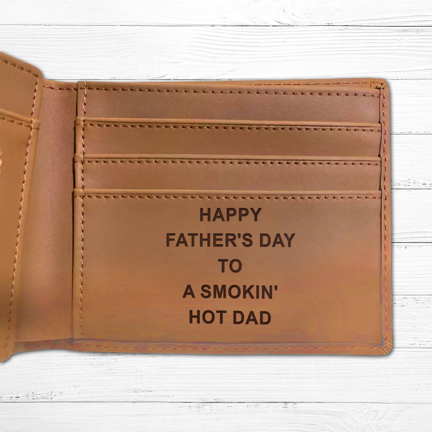 Happy Father's Day to a Smokin' Hot Dad Wallet Men, Leather Wallet For Men, Custom Engraved Wallet, Personalized Gifts For Him, Fathers Day Gifts, Husband, Boyfriend, Dad 14