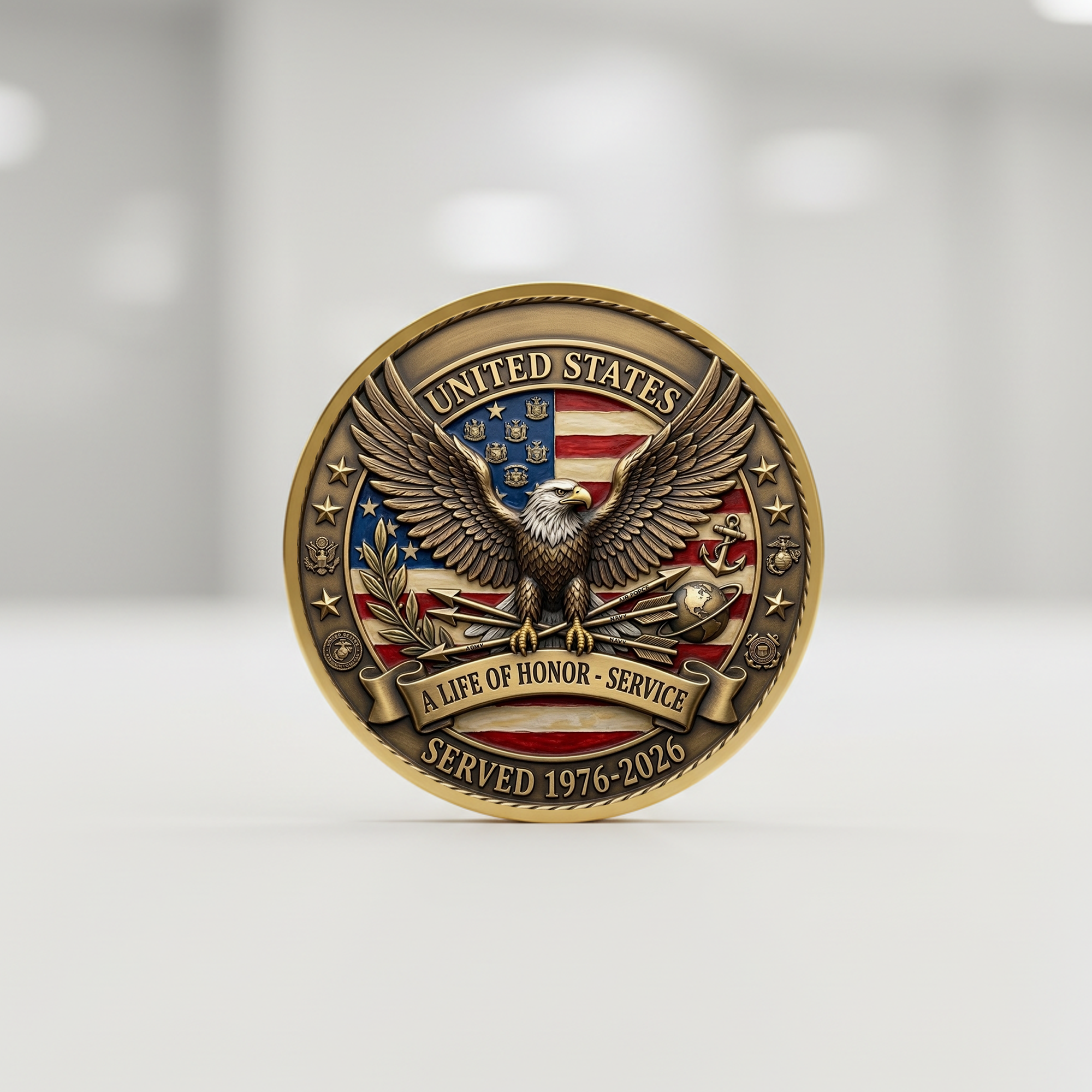 250th Anniversary of America 1776–2026 Commemorative Coin – Patriotic Souvenir Token 09 - Delicate Leather