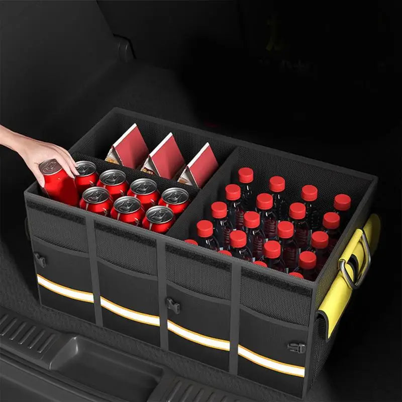 2024 Car Multi-Pocket Trunk Organizer Large Capacity Folding Storage Bag Trunk Stowing Tidying Trunk Organizer Car Accessories