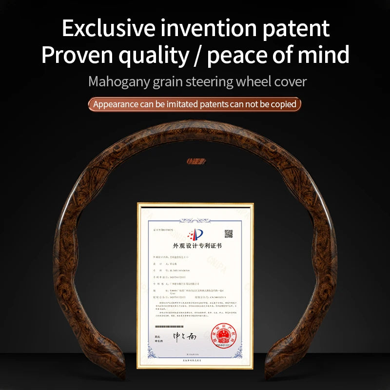 Peachwood Clip Steering Wheel Cover – Anti-Slip, Wear-Resistant PVC, Luxury Sports Car Interior Accessory - Delicate Leather