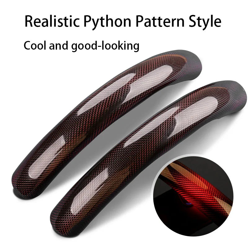 3PCS Python Pattern Steering Wheel Cover – Ultra-Thin Anti-Slip Grip, Universal Fit Interior Accessory - Delicate Leather