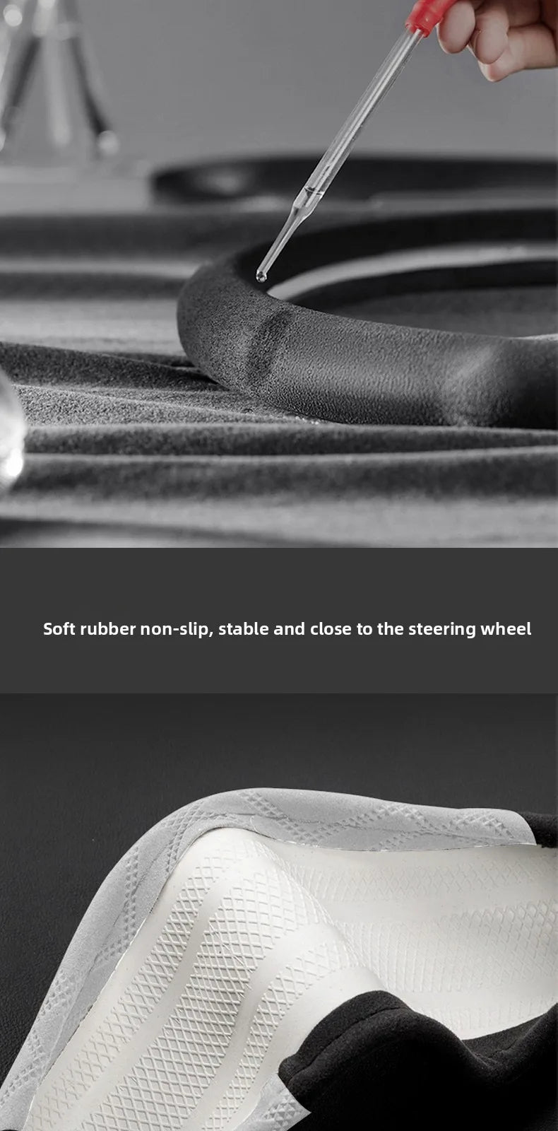 Luxury Suede Leather Steering Wheel Cover – Anti-Slip Universal Interior Accessory - Delicate Leather