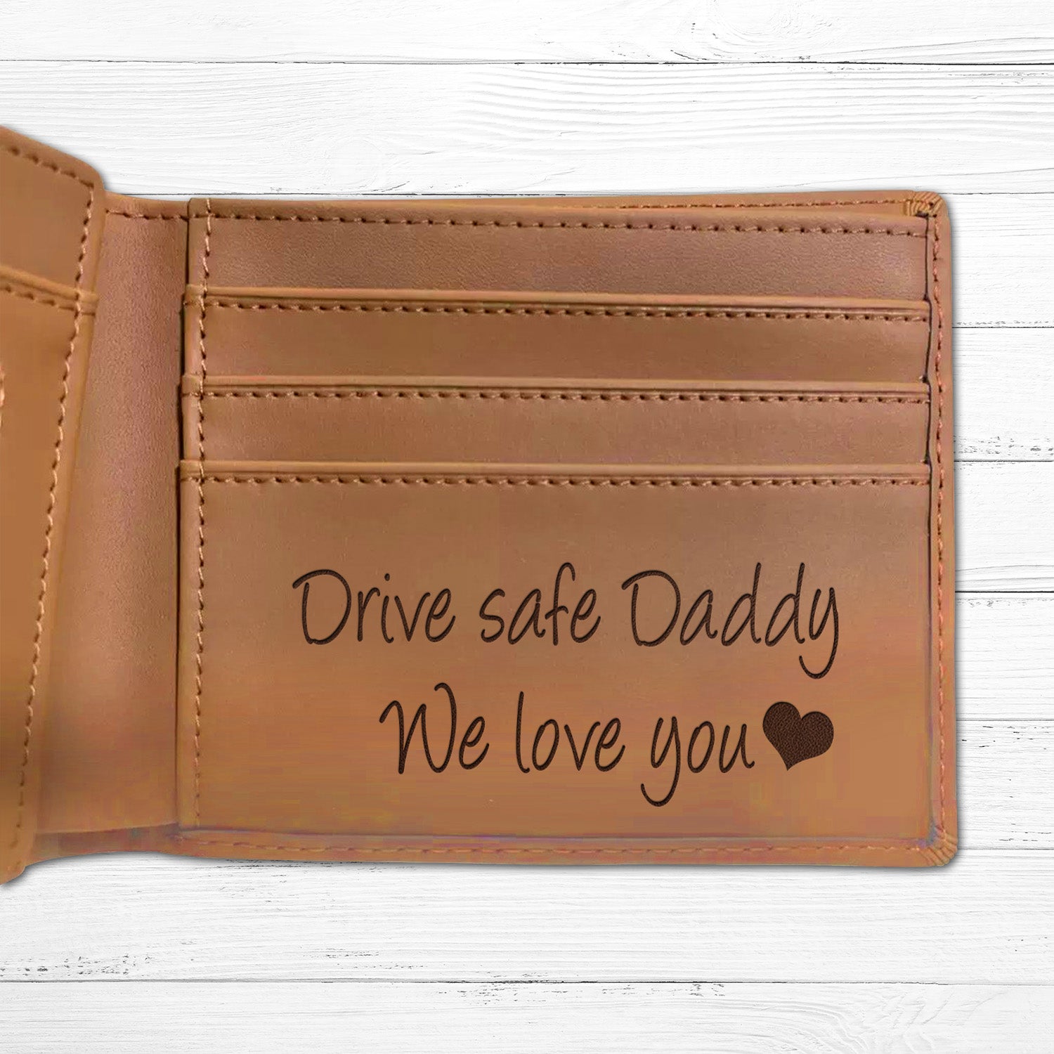 Drive Safe Daddy Wallet Men, Leather Wallet For Men, Custom  Engraved Wallet, Personalized Gifts For Him, Fathers Day Gifts, Husband, Boyfriend, Dad - Delicate Leather