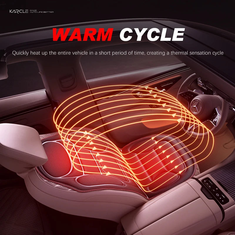 Winter Heated Car Seat Cover – 12V Fast-Heating Universal Seat Cushion, Warm Car Protector Cloak Pad Set (1/2pcs) - Delicate Leather