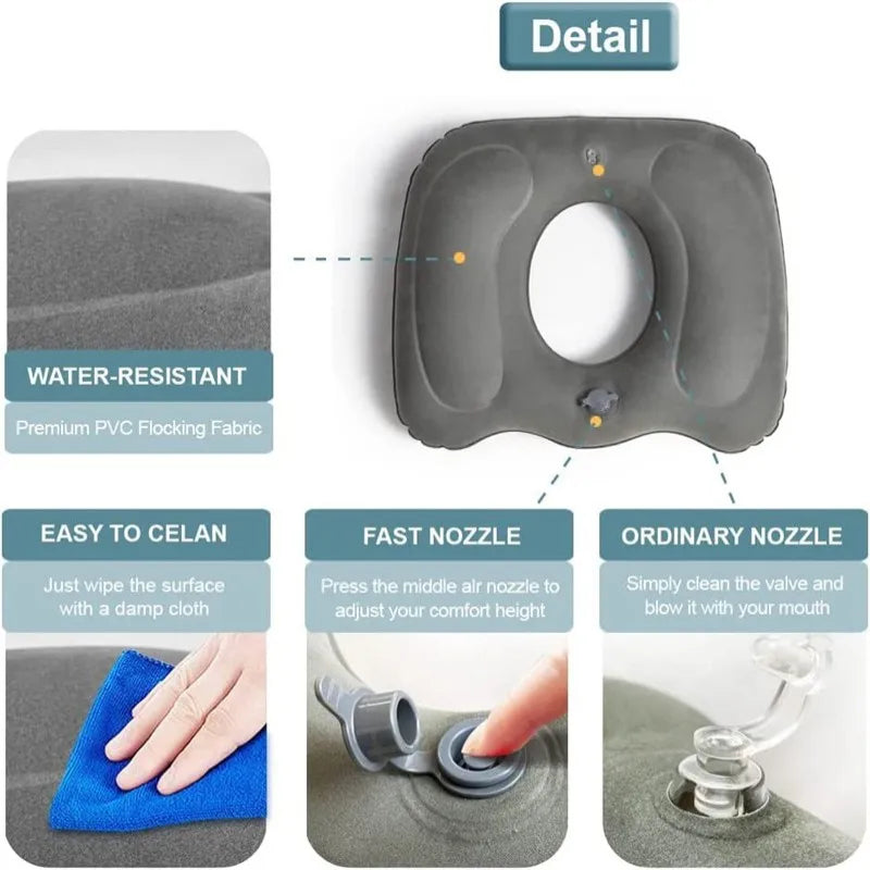 Seat Cushion – Breathable Portable Air Pad for Car, Office, and Home Chairs - Delicate Leather