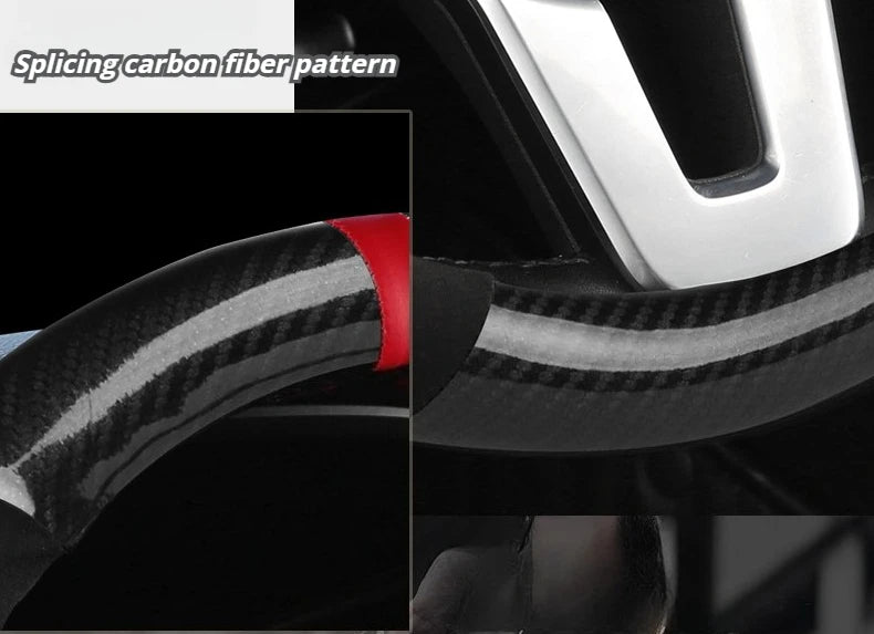 Color-Block Steering Wheel Cover – PU Leather & Suede Anti-Slip 14.5–15 Inch Universal Accessory - Delicate Leather