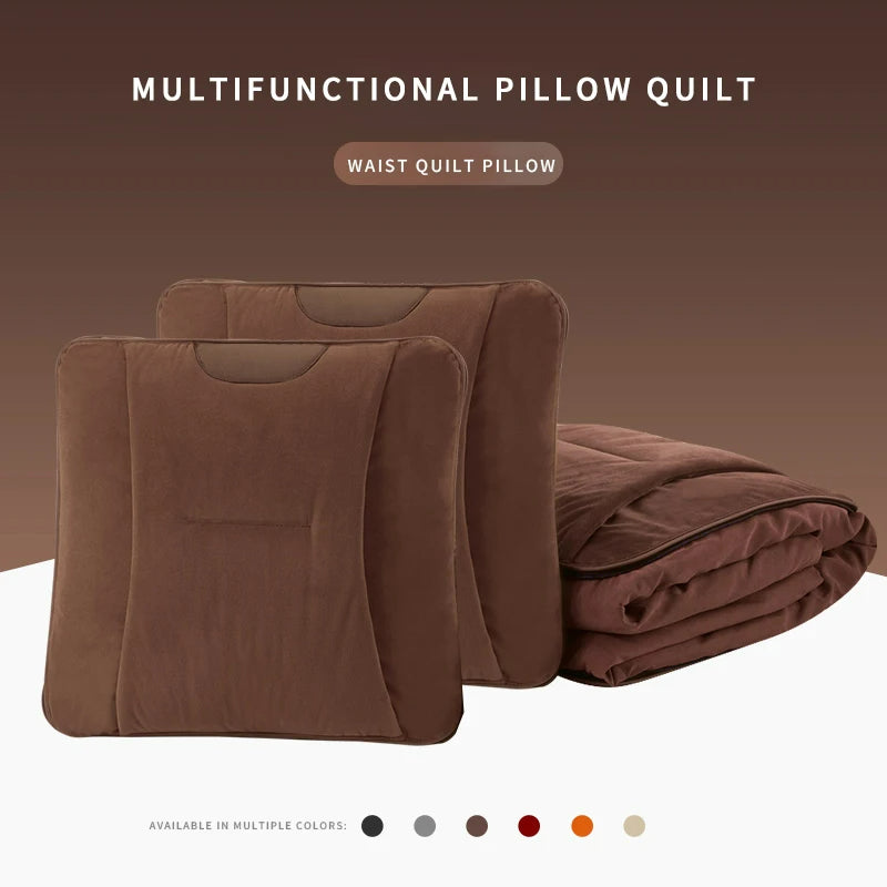 Multi-Functional Car Pillow Quilt - Four Seasons Plush Pillow Blanket - 6 Colors Automotive Parts - Delicate Leather