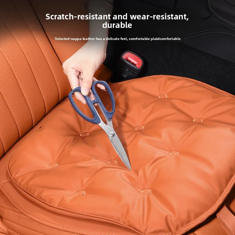 Universal Winter Down Car Seat Cover – Warm Breathable Soft Seat Cushion Protector for Vehicle Interior - Delicate Leather