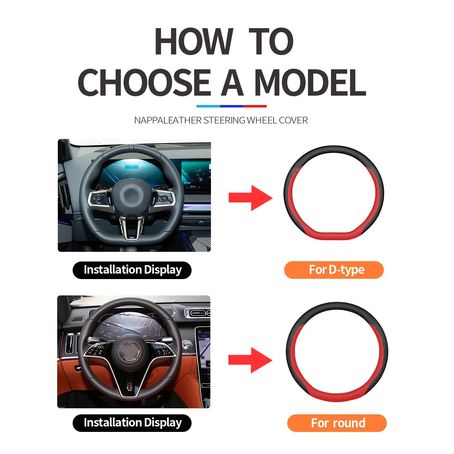 Nappa Leather Steering Wheel Cover – Easy Installation, Universal Fit Automotive Interior Accessory - Delicate Leather