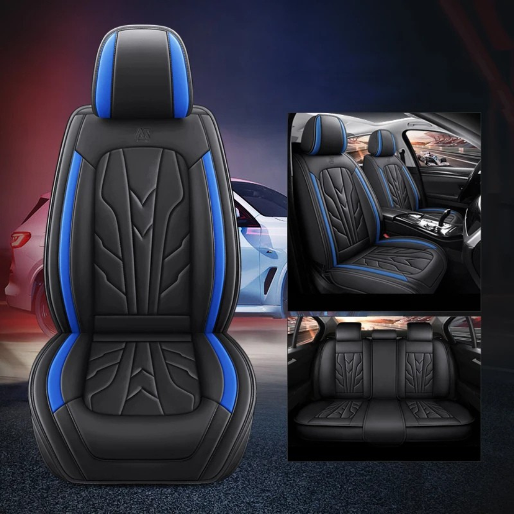 Universal PU Leather Car Seat Covers – Full Protection, Waterproof, Front & Rear Auto Seat Cover for Most Vehicles - Delicate Leather