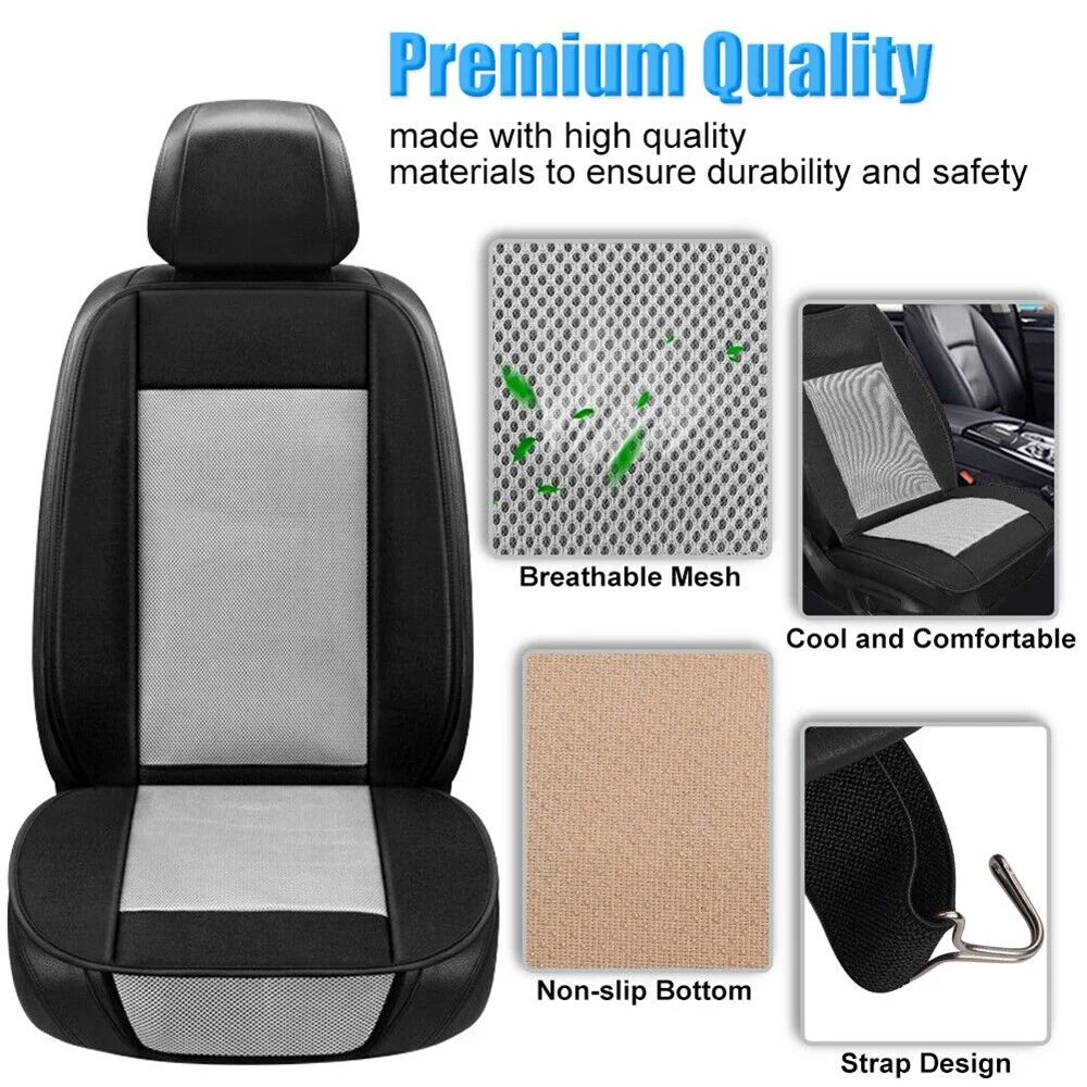 Summer Cool Blowing Ventilation Car Seat Air Cooling Cushion: Auto Seat Cooling Pad with Cigarette Lighter Controller for Enhanced Comfort During Hot Weather - Delicate Leather