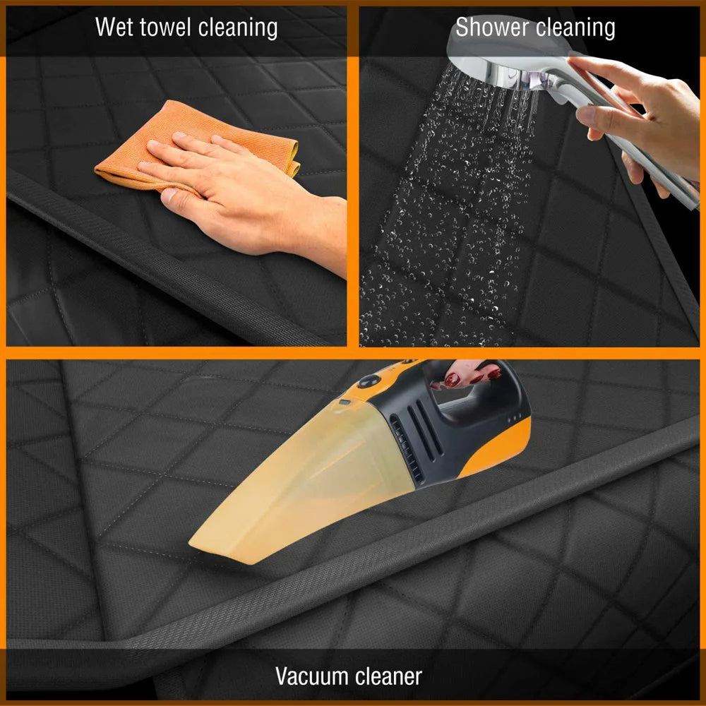 Dog Car Seat Cover with Hard Bottom - Waterproof, Back Seat Protector - Delicate Leather