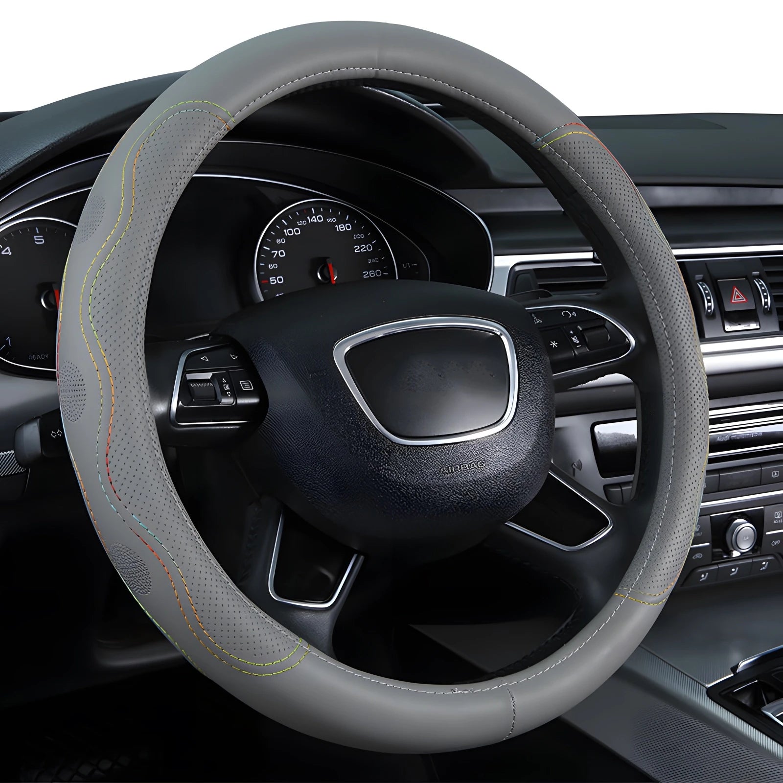 High-Quality Faux Leather Steering Wheel Cover – Wear-Resistant, Breathable, Universal Four-Season Car Handle Cover - Delicate Leather