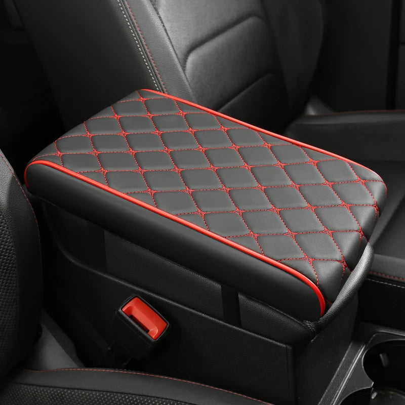 PU Leather Car Armrest Cushion – 5 cm Height Increase Center Console Support Pad - Delicate Leather