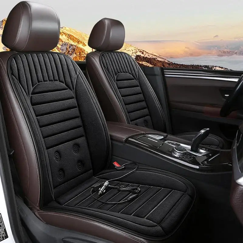 Car Seat Heater – 12V Heated Seat Cushion with 3 Heating Modes, Universal 105×50 cm Plush Seat Warmer for Car, Home & Office - Delicate Leather