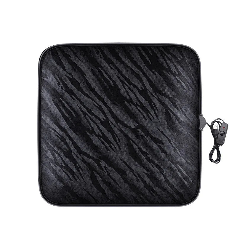 5V USB Heated Seat Cushion – Winter Warmer Anti-Slip Chair Pad for Car, Office & Home (Universal 45×45 cm) - Delicate Leather