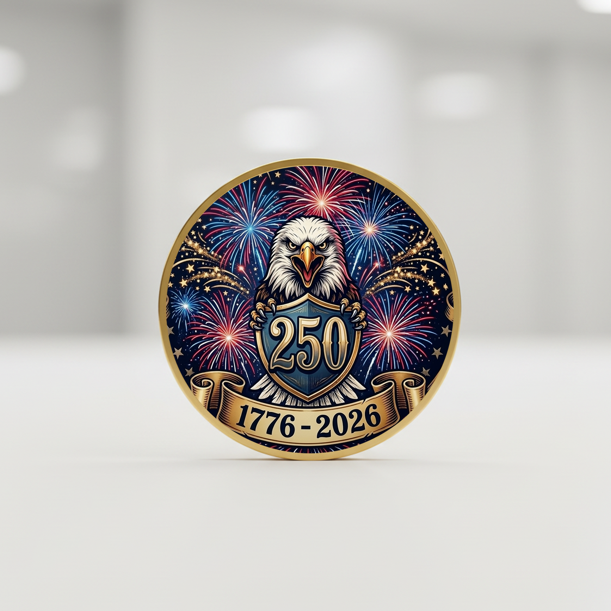 250th Anniversary of America 1776–2026 Commemorative Coin – Patriotic Souvenir Token 05 - Delicate Leather