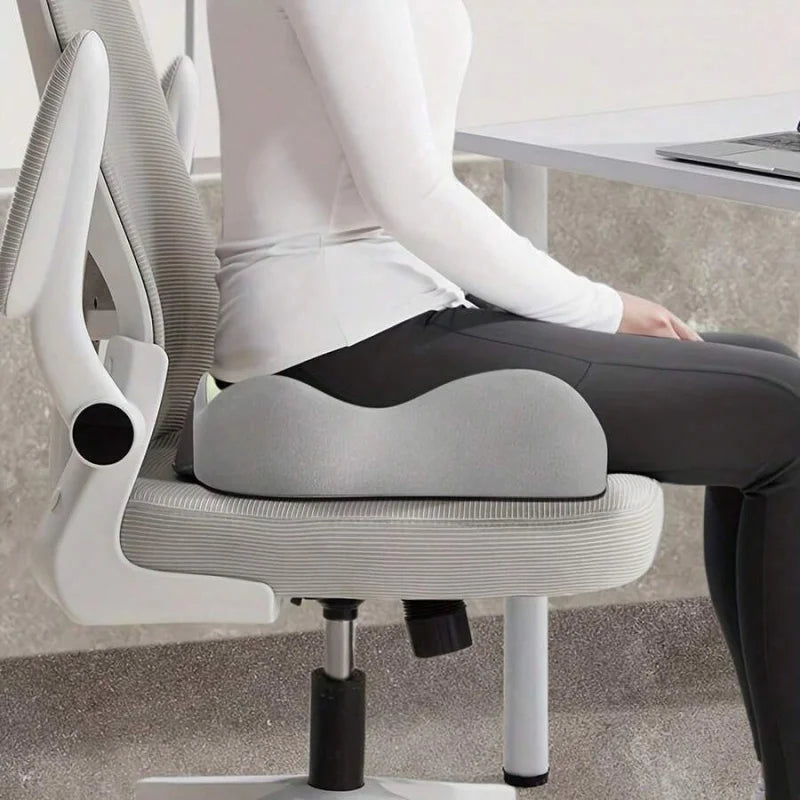 Ergonomic Memory Foam Seat Cushion – Contoured Chair Pad for Office, Car & Gaming - Delicate Leather