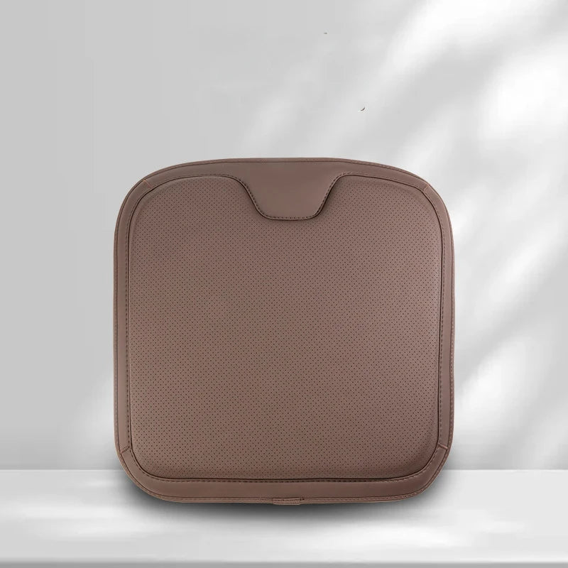 Soft Leather Car Seat Cushion Non-Slip Memory Cotton with Waist Support Pillow, Car Accessories