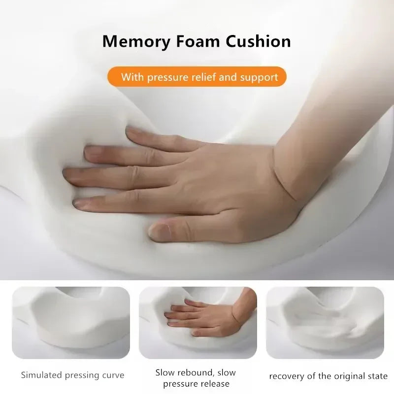 Memory Foam Seat Cushion – Breathable Non-Slip Chair Pad for Car, Office, and Home - Delicate Leather