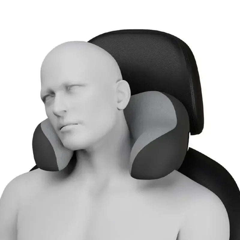 Car Headrest Pillow – Memory Foam Neck Support Cushion, Universal Fit Interior Auto Accessory - Delicate Leather