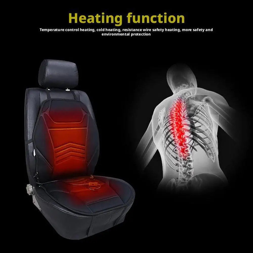 12V Universal Heated Car Seat Cushion – Winter Electric Heating Pad, Comfortable Non-Slip Seat Cover for Vehicle Interior - Delicate Leather