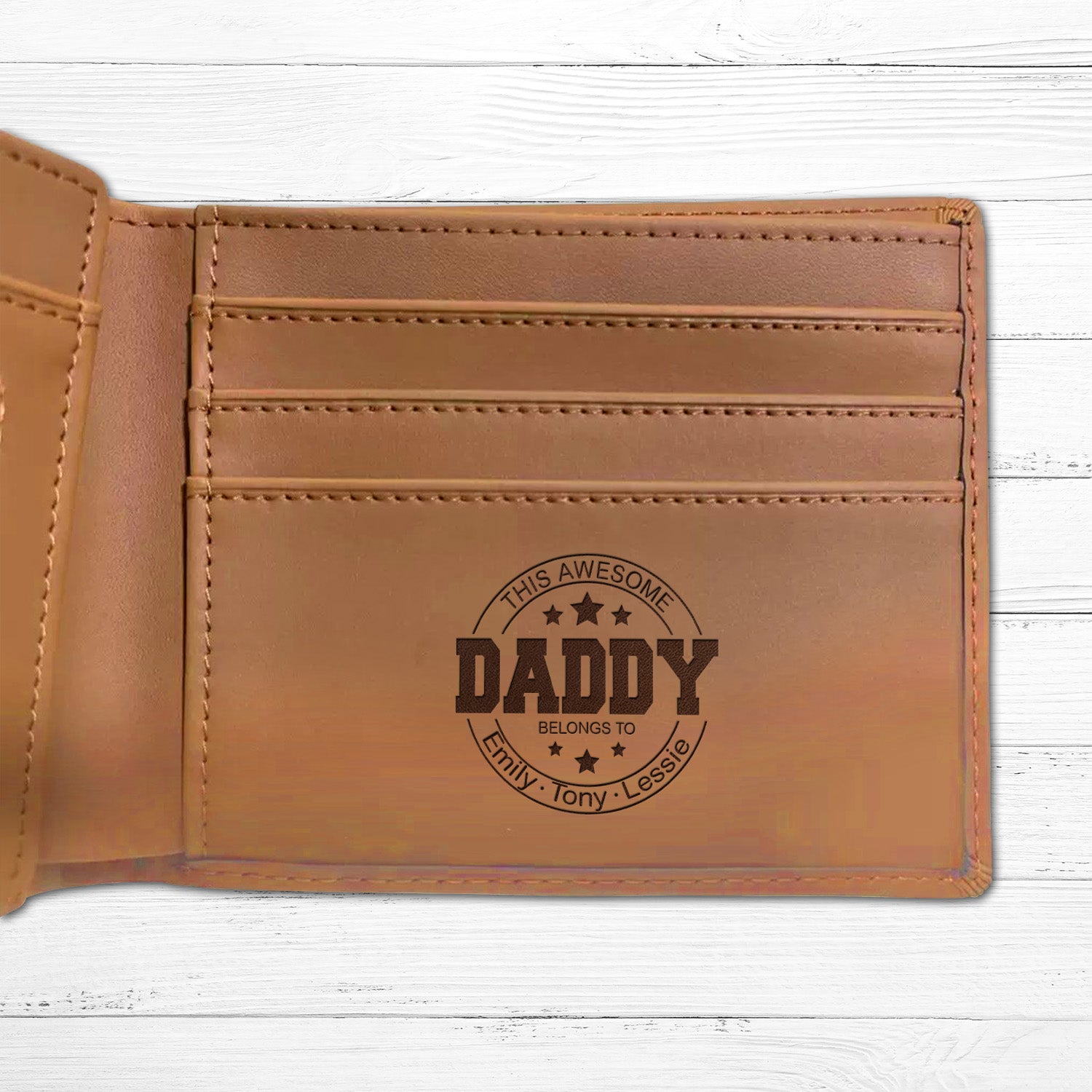Personalized Wallet Men, Leather Wallet For Men, Custom  Engraved Wallet, Personalized Gifts For Him, Fathers Day Gifts, Husband, Boyfriend, Dad - Delicate Leather