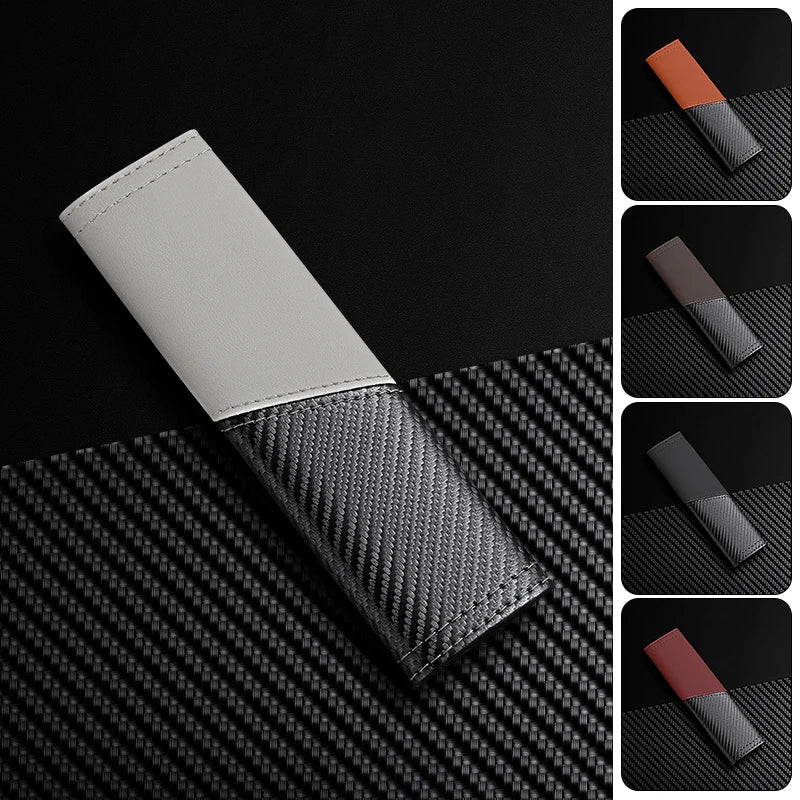 PU Leather Seat Belt Cover – Universal Stitching Shoulder Pad, Soft Protective Seat Belt Cushion for Car Interior - Delicate Leather