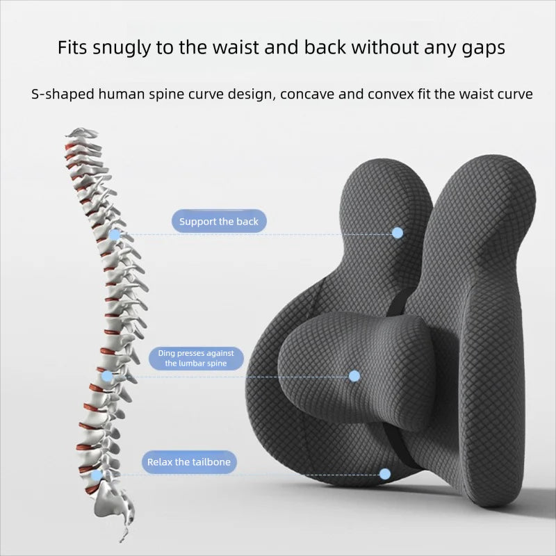 Office Chair Seat and Back Cushion – Memory Foam Sitting Cushion with Backrest Support, Universal Fit - Delicate Leather