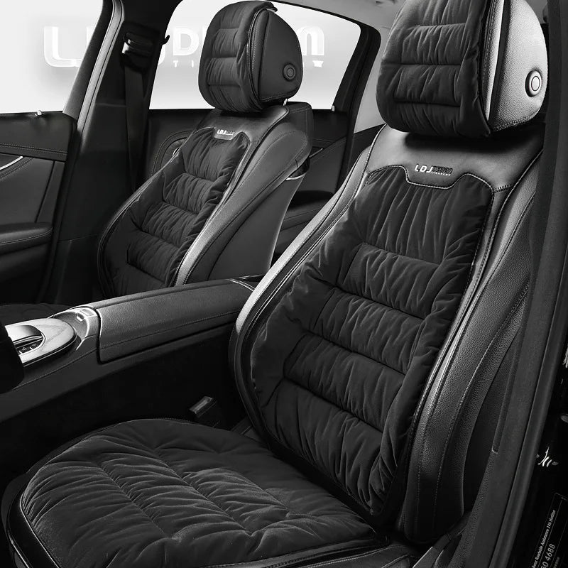 Universal Winter Down Car Seat Cover – Warm Breathable Soft Seat Cushion Protector for Vehicle Interior - Delicate Leather