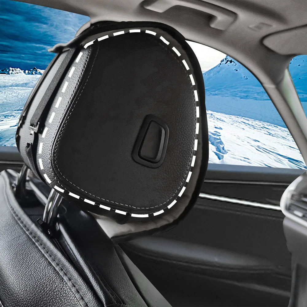 PU Leather Car Seat Covers for Five Seats – Black & White Waterproof Cushions with Headrest and Lumbar Support 14 - Delicate Leather