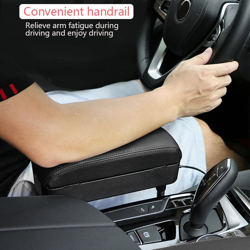 Center Console Pad, Custom-Fit For Car, Carbon Fiber PU Leather Auto Armrest Cover Protector, Waterproof Car Armrest Seat Box Cover (SP8)